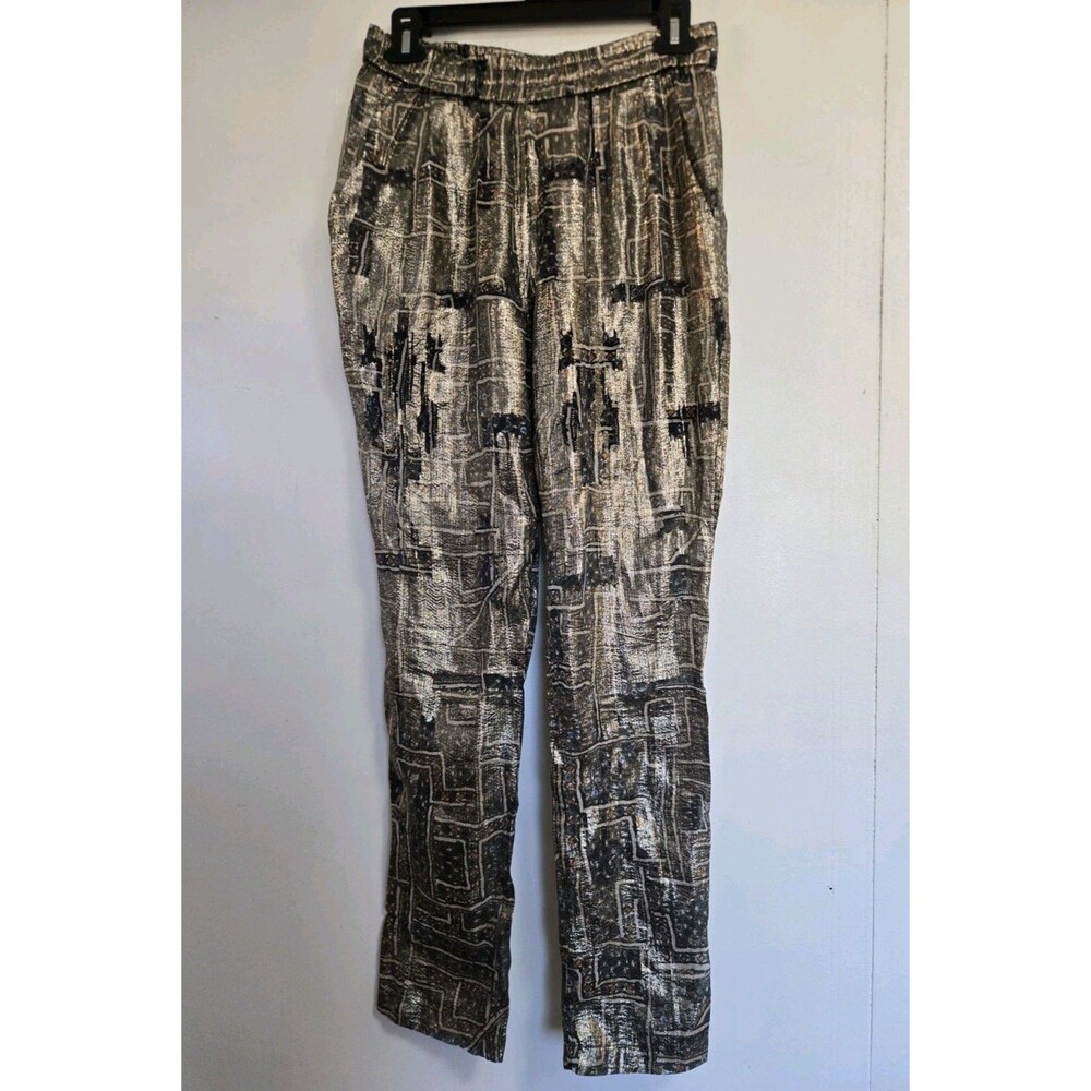 Isabel Marant Pour H&M Pants Womens 6 Silk Blend Trousers Boho Statement Artsy